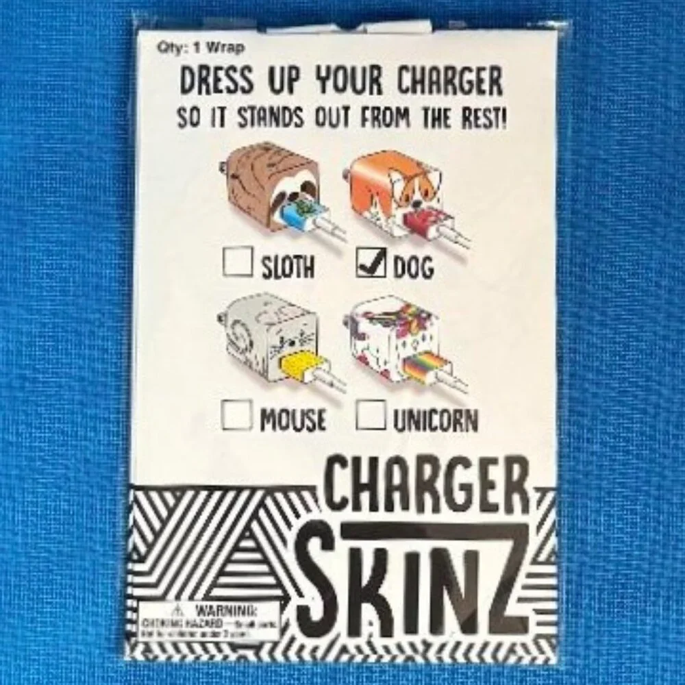NEW ~ CHARGER SKINZ ~ DOG CHARGER USB WRAP STICKER ( ADORABLE CORGI TYPE DOG )